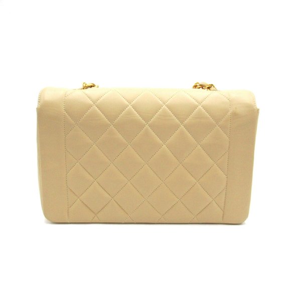 CHANEL Matelasse Diana Chain Shoulder Bag, Lambskin (Sheepskin), Women's, Beige - Picture 3 of 11